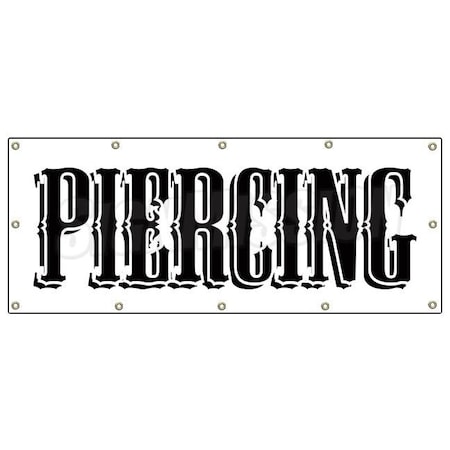 Signmission PIERCING BANNER SIGN shop signs gun barbell tattoo B-120 Piercing